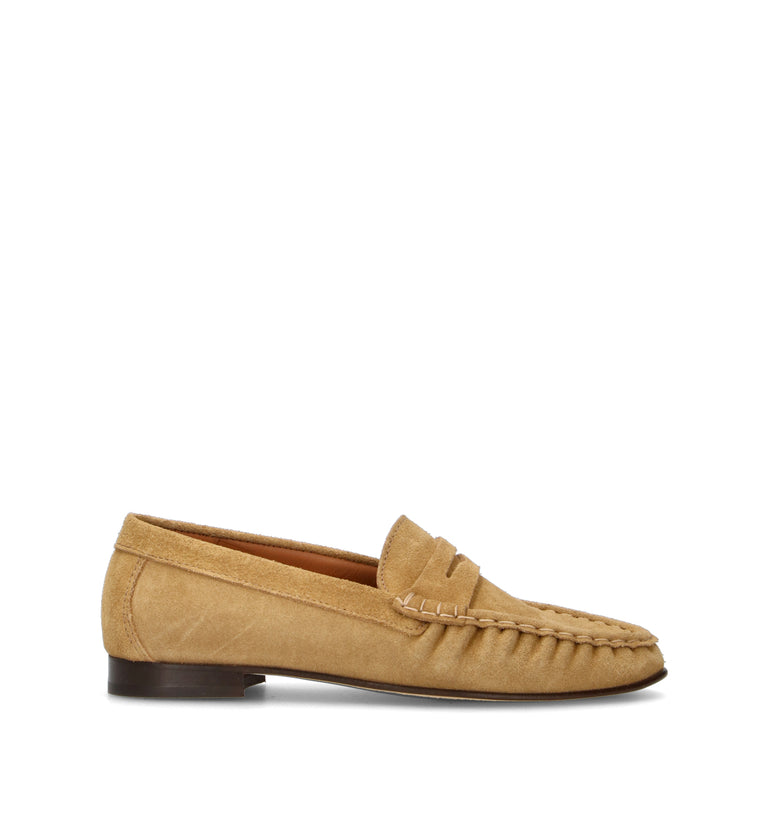 POEVE Mocassino donna beige in suede