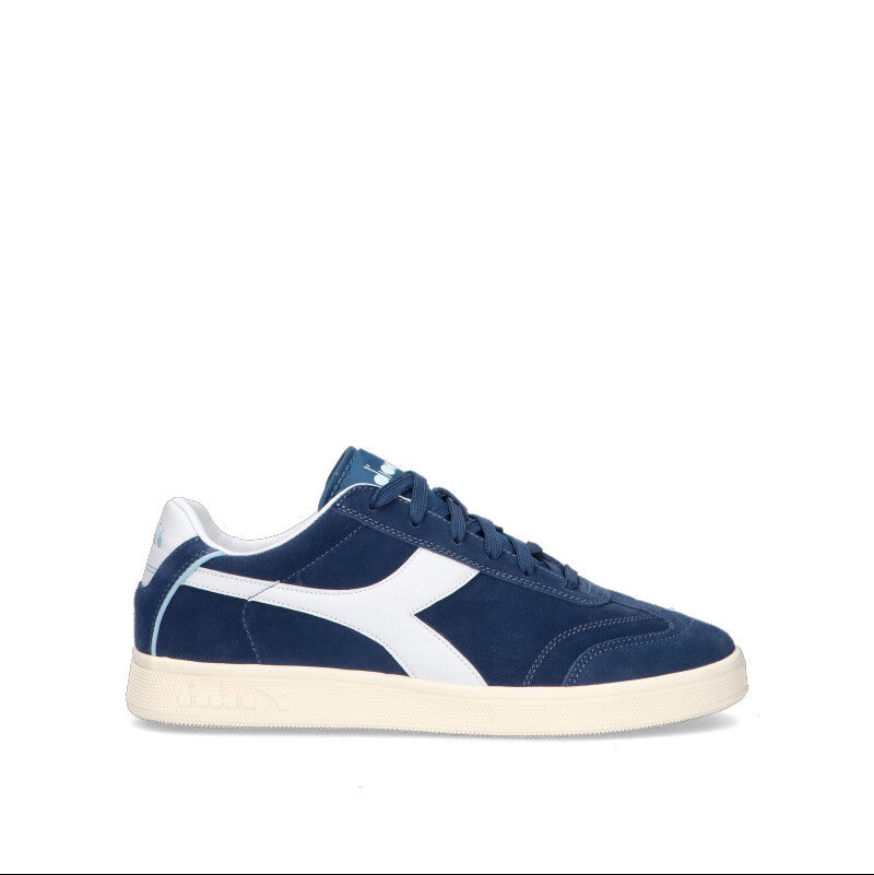 DIADORA Sneaker uomo blu/bianca in suede