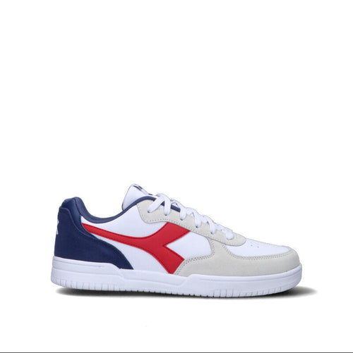 DIADORA Sneaker uomo bianca/blu/panna/rossa in suede