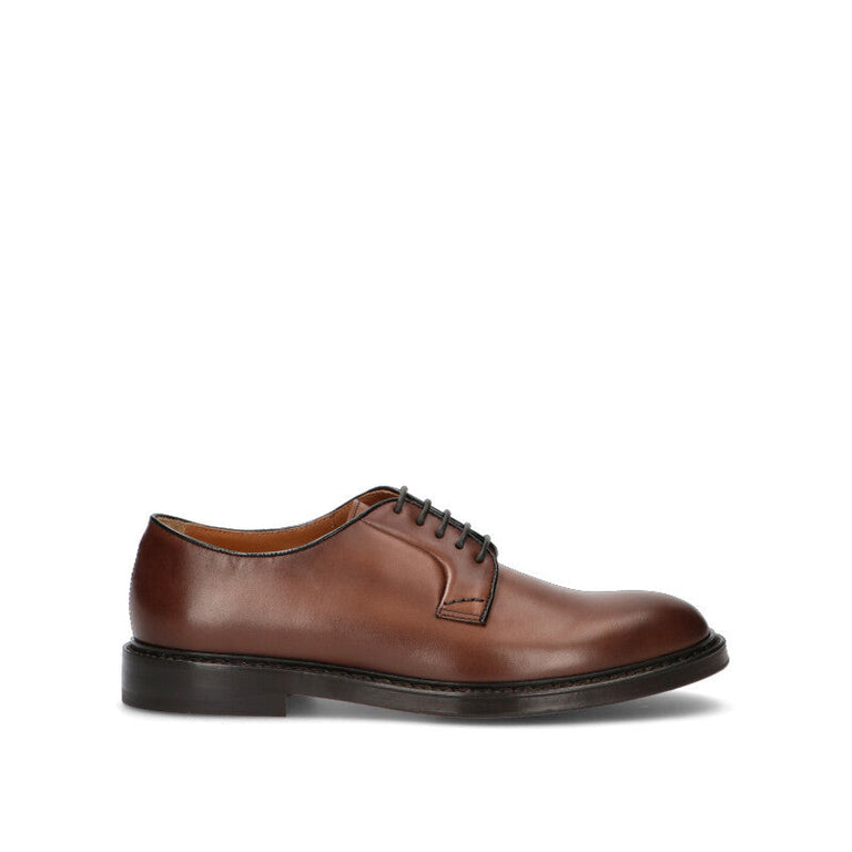 DOUCAL'S Stringata uomo marrone in pelle