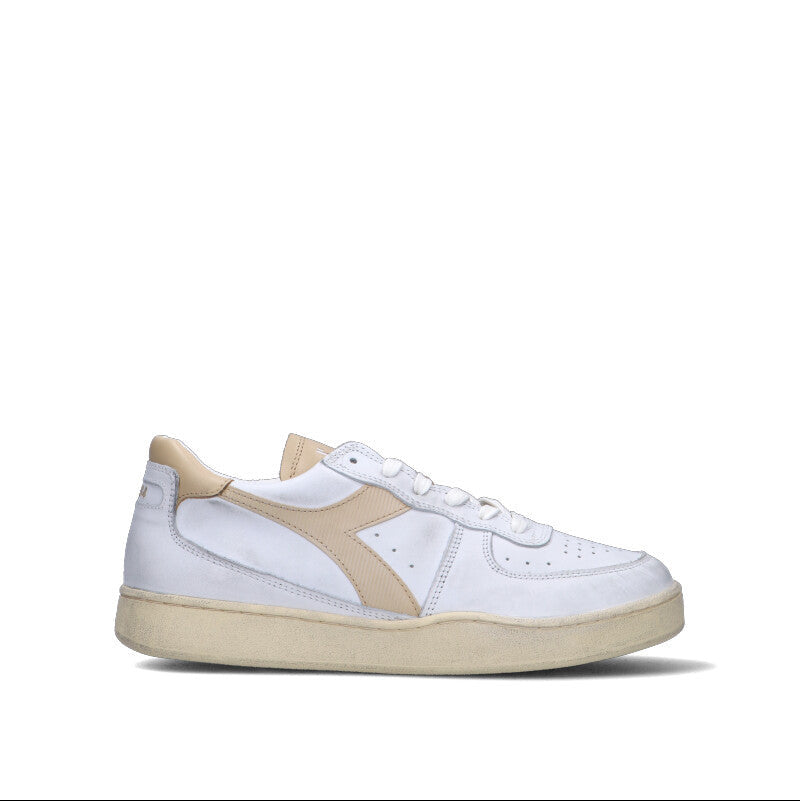 DIADORA HERITAGE - MI BASKET LOW USED Sneaker uomo bianca/beige in pelle