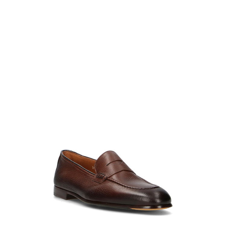 DOUCAL'S Mocassino uomo marrone in pelle