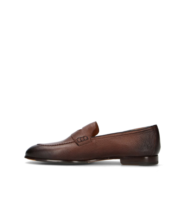 DOUCAL'S Mocassino uomo marrone in pelle