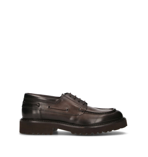 DOUCAL'S Stringata uomo marrone in pelle