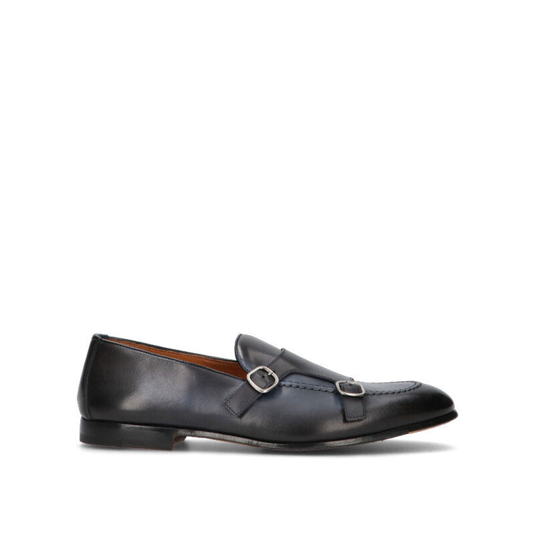 DOUCAL'S Mocassino uomo blu in pelle