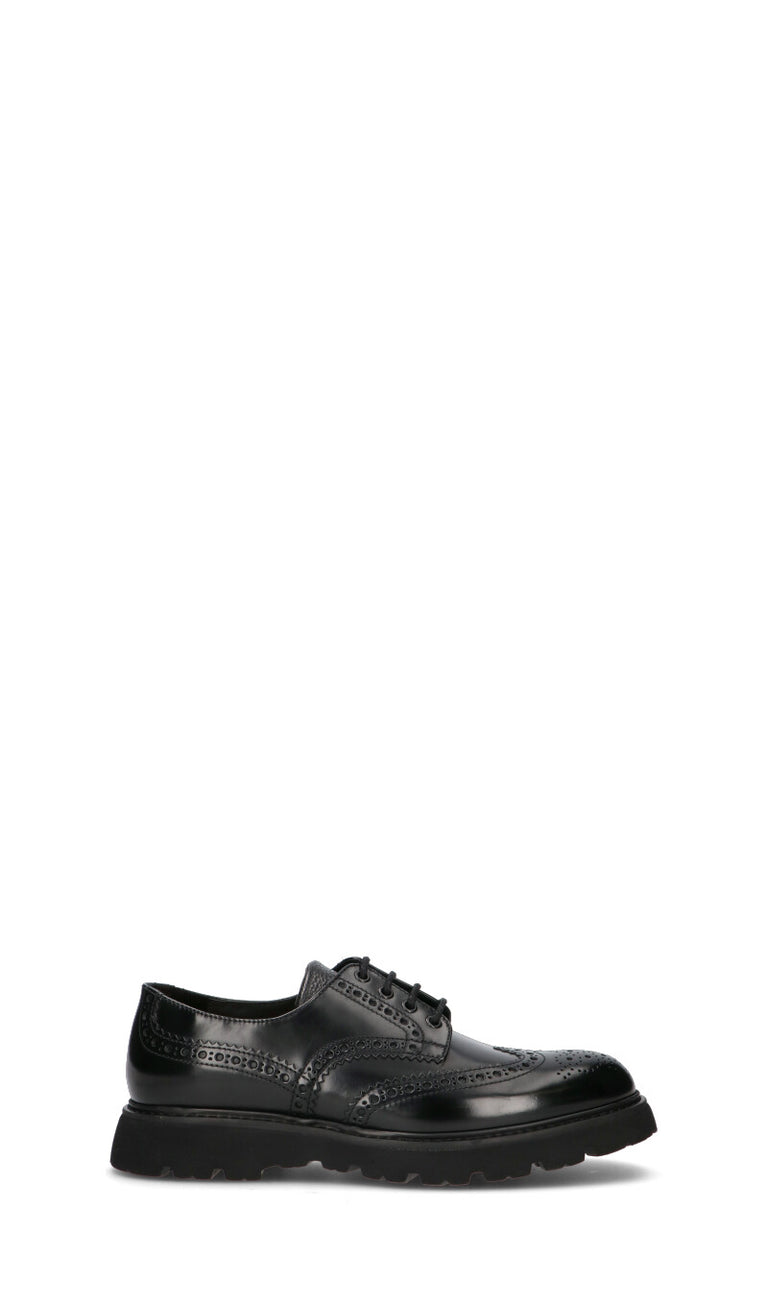 DOUCAL'S Stringata uomo nera in pelle