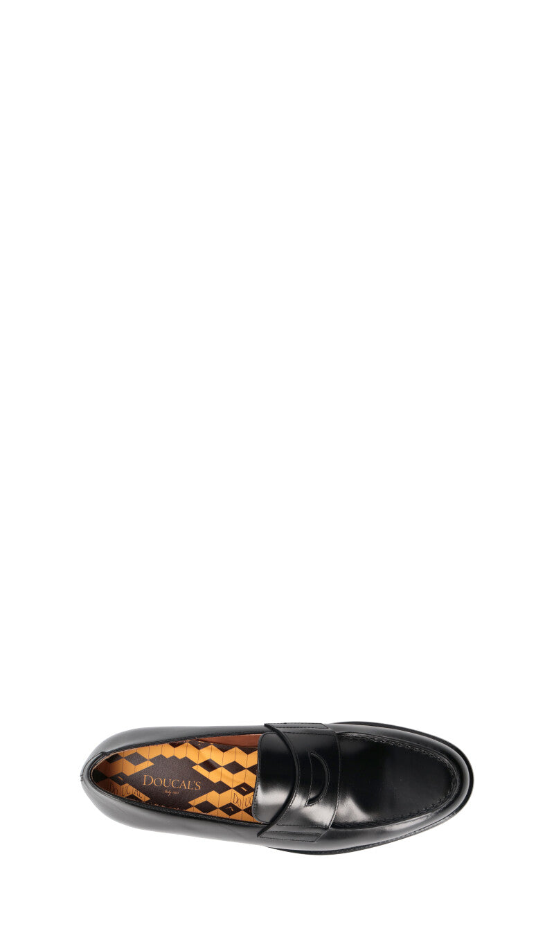 DOUCAL'S Mocassino uomo nero in pelle