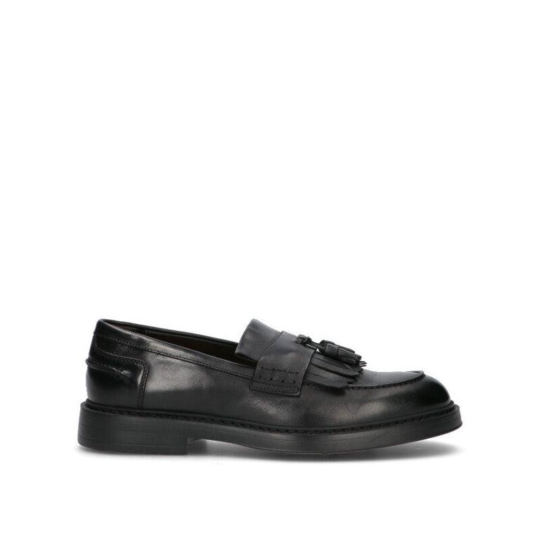 DOUCAL'S Mocassino uomo nero in pelle