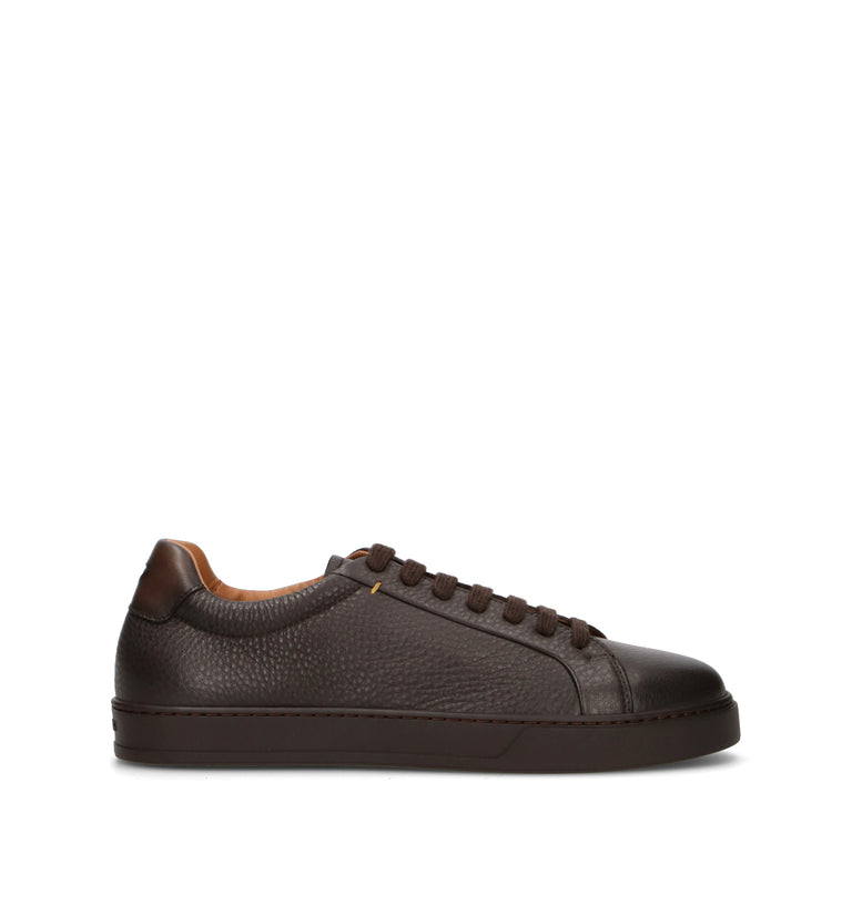 DOUCAL'S Sneaker uomo testa di moro in pelle