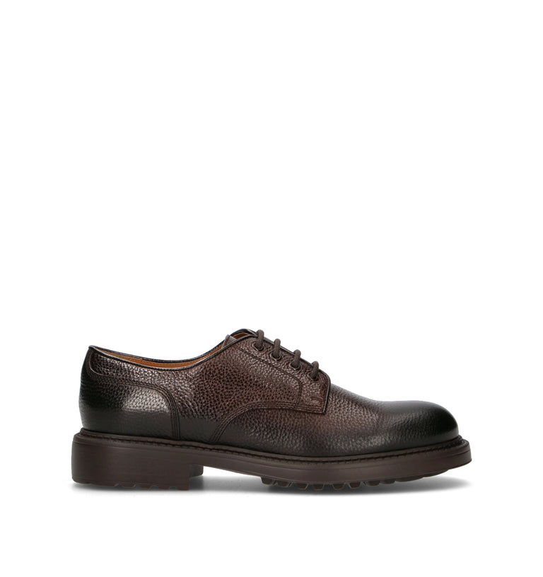 DOUCAL'S Stringata uomo ebano in pelle