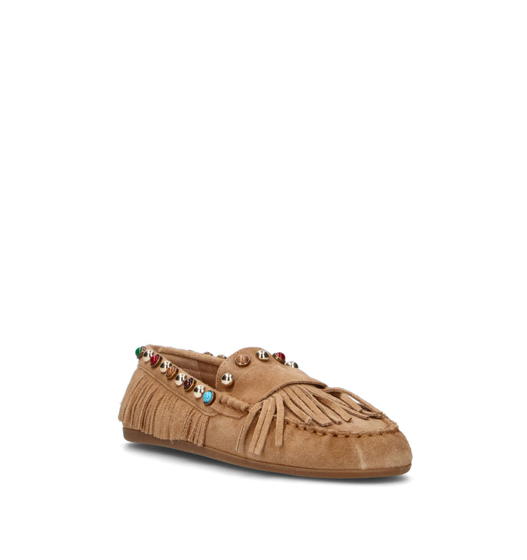 INUOVO Mocassino donna tan in suede