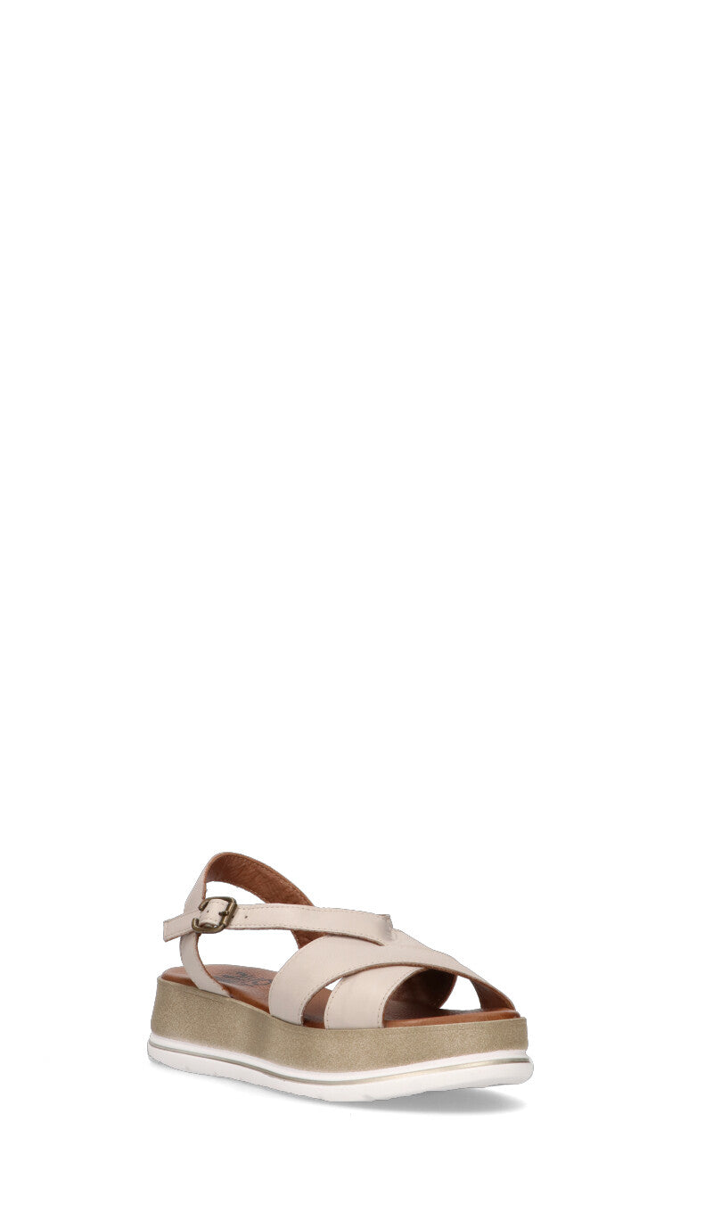BUENO Sandalo donna grigio in pelle