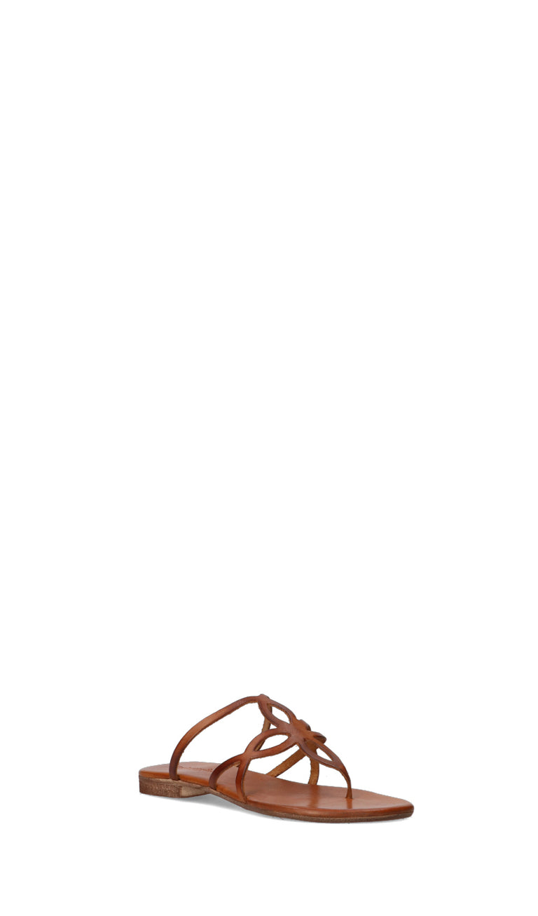 PERLAMARINA Infradito donna marrone in pelle