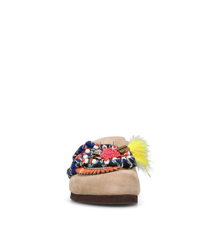 NANKU Ciabatta donna beige in suede
