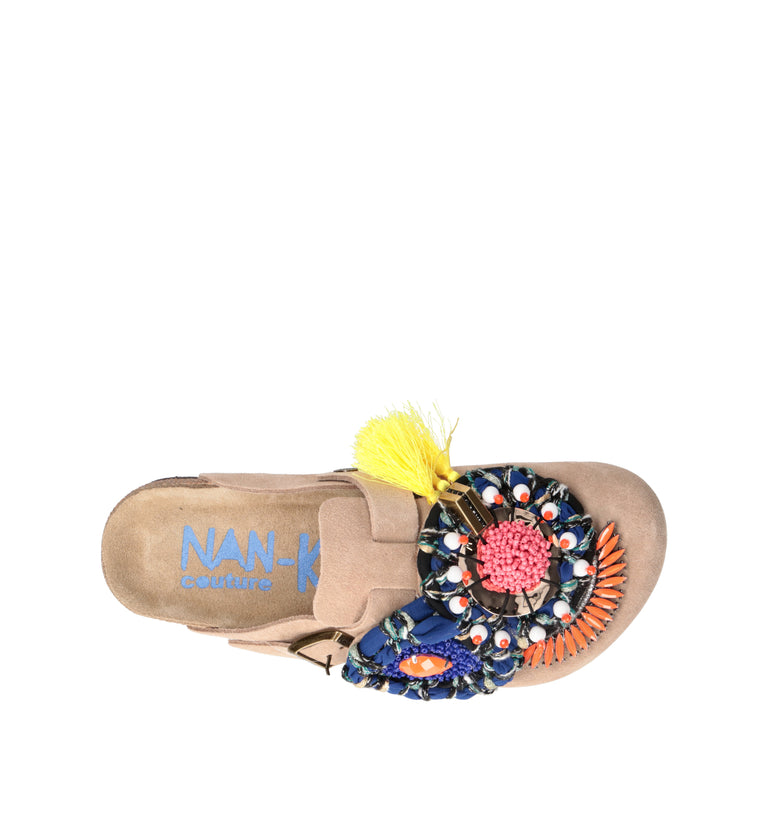 NANKU Ciabatta donna beige in suede