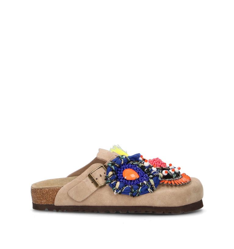 NANKU Ciabatta donna beige in suede