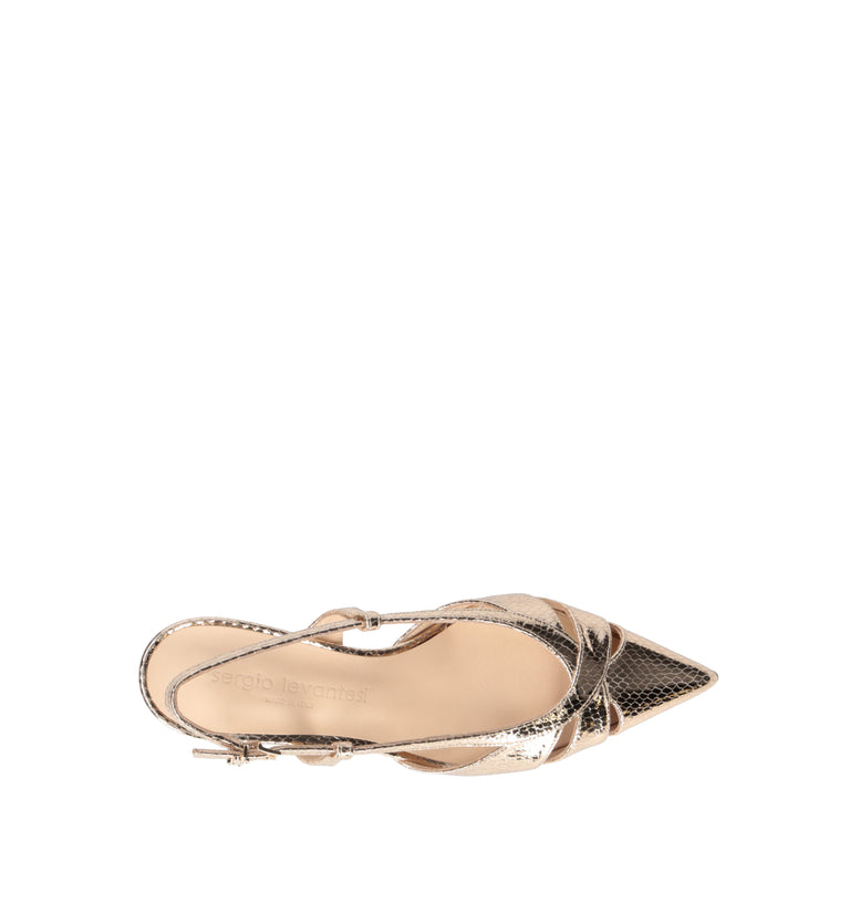SERGIO LEVANTESI Slingback donna oro in pelle