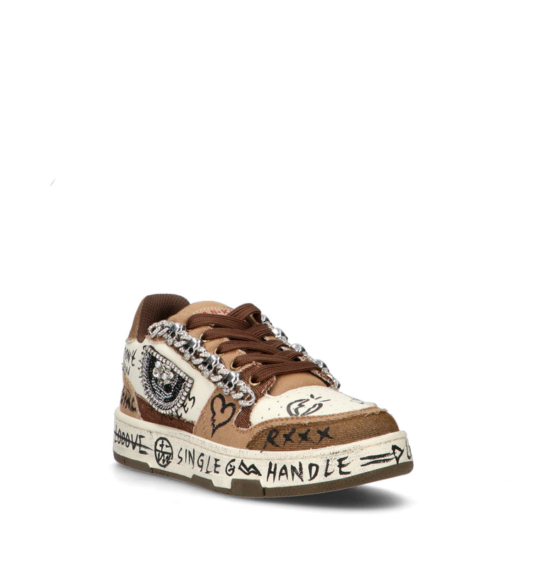 NANKU Sneaker donna marrone/bianca