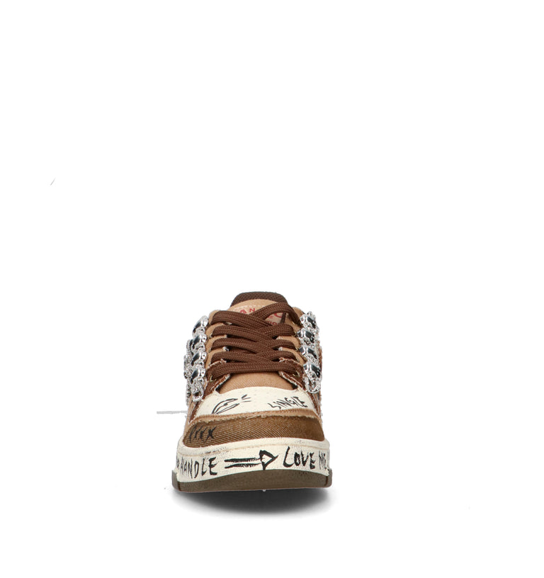 NANKU Sneaker donna marrone/bianca