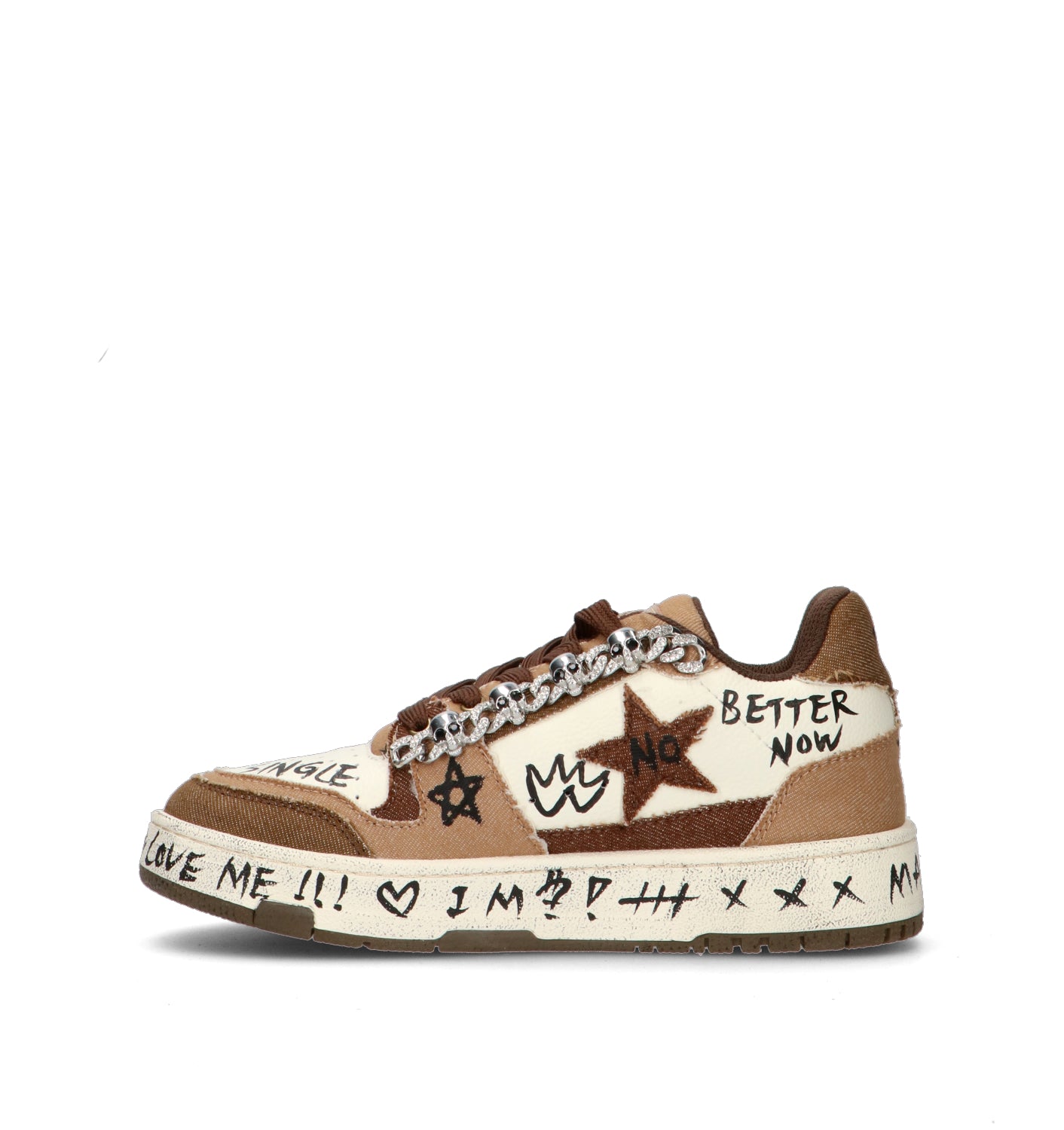 NANKU Sneaker donna marrone/bianca