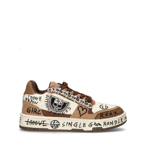 NANKU Sneaker donna marrone/bianca