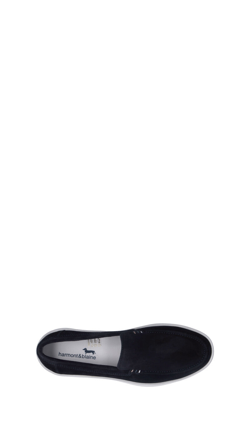 HARMONT&BLAINE Mocassino uomo blu in suede