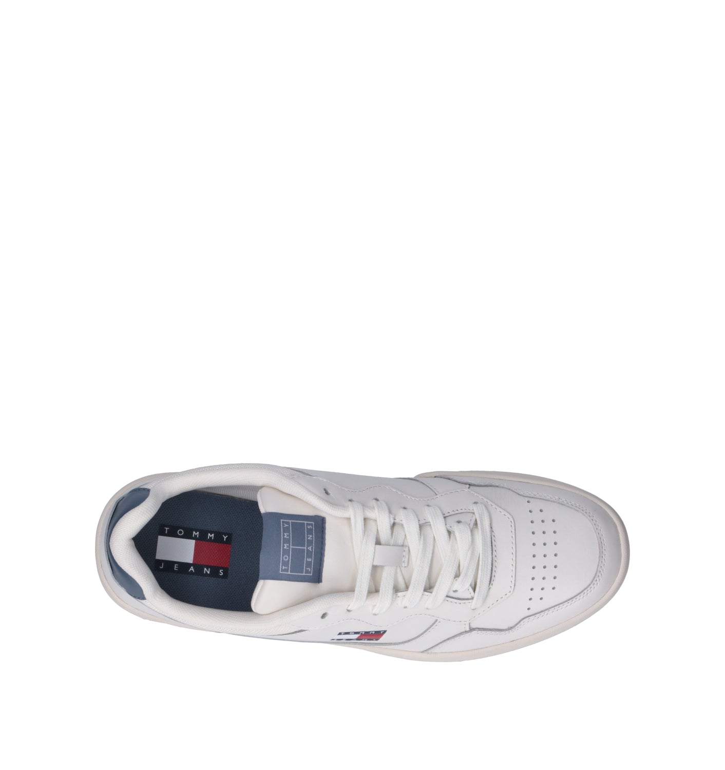 TOMMY HILFIGER JEANS Sneaker uomo bianca/azzurra in pelle
