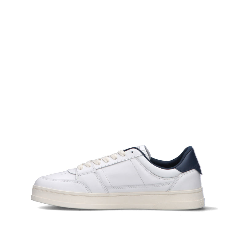 TOMMY HILFIGER JEANS Sneaker uomo bianca/blu in pelle
