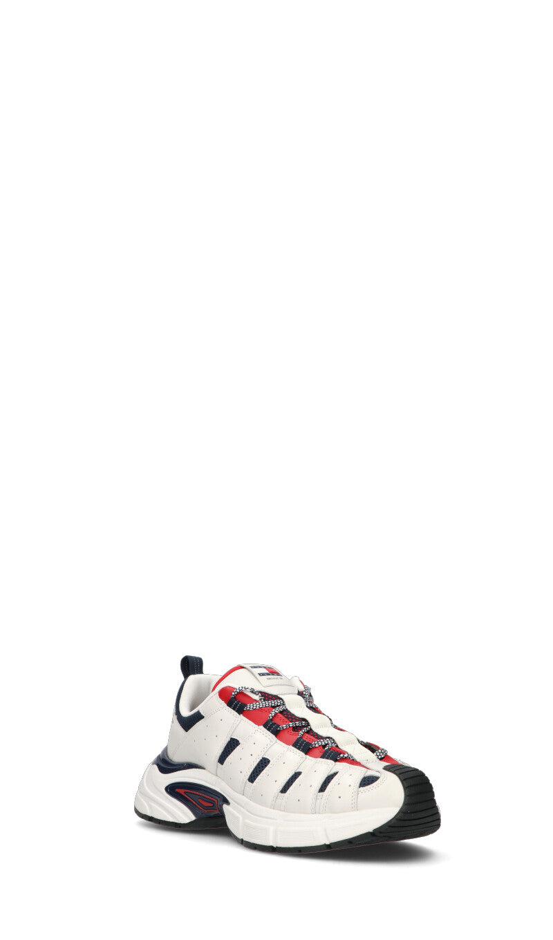 TOMMY HILFIGER JEANS Sneaker uomo bianca in pelle
