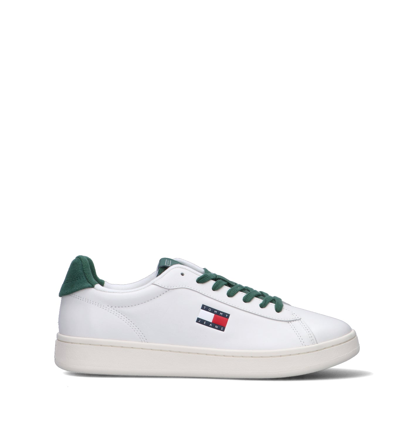 TOMMY HILFIGER JEANS Sneaker uomo bianca/verde in pelle