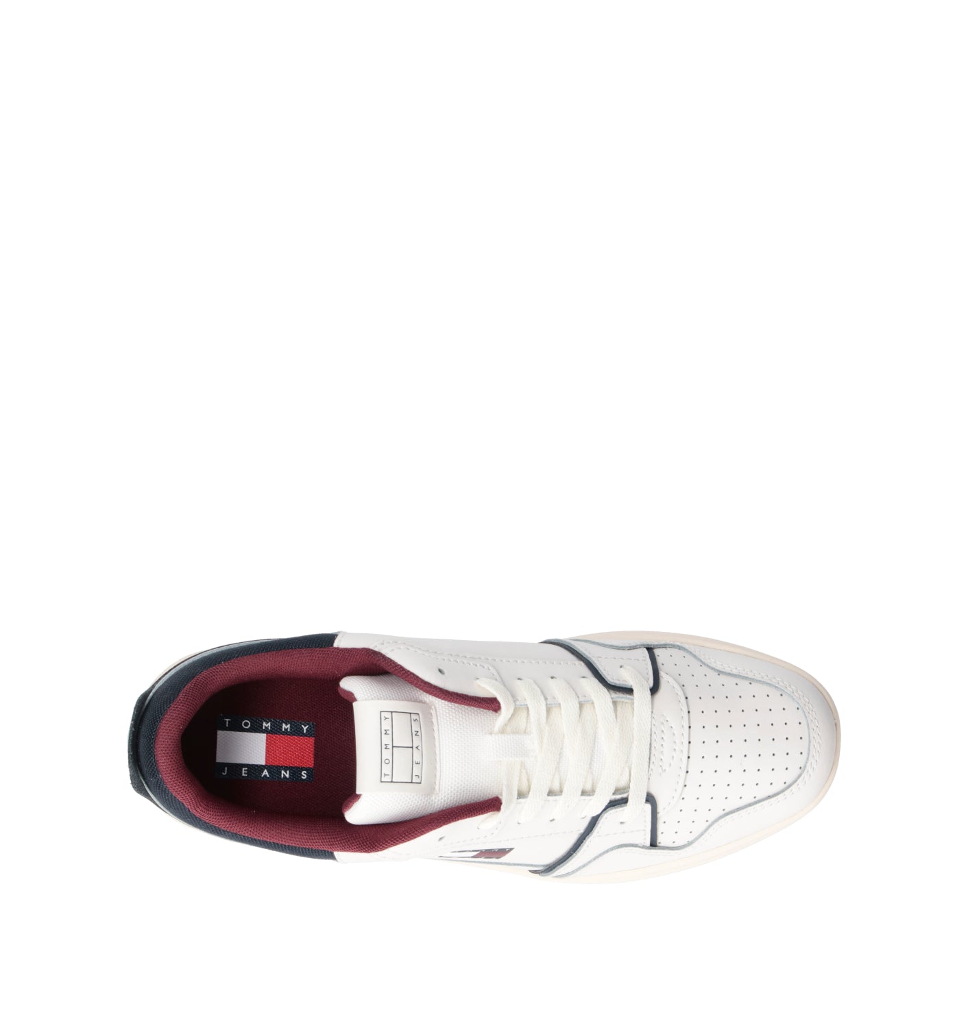TOMMY HILFIGER JEANS Sneaker uomo bianca/blu in pelle