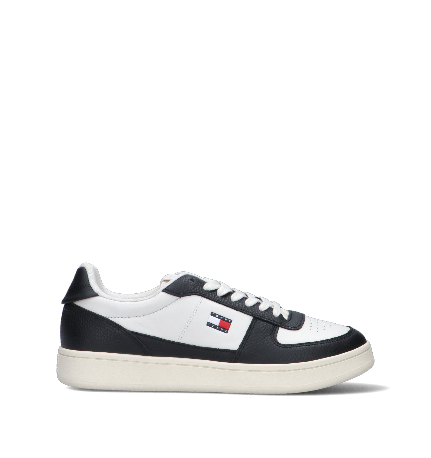 TOMMY HILFIGER JEANS Sneaker uomo avorio/nera in pelle