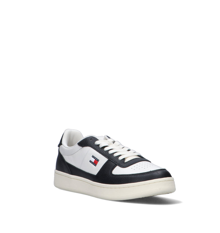 TOMMY HILFIGER JEANS Sneaker uomo avorio/nera in pelle