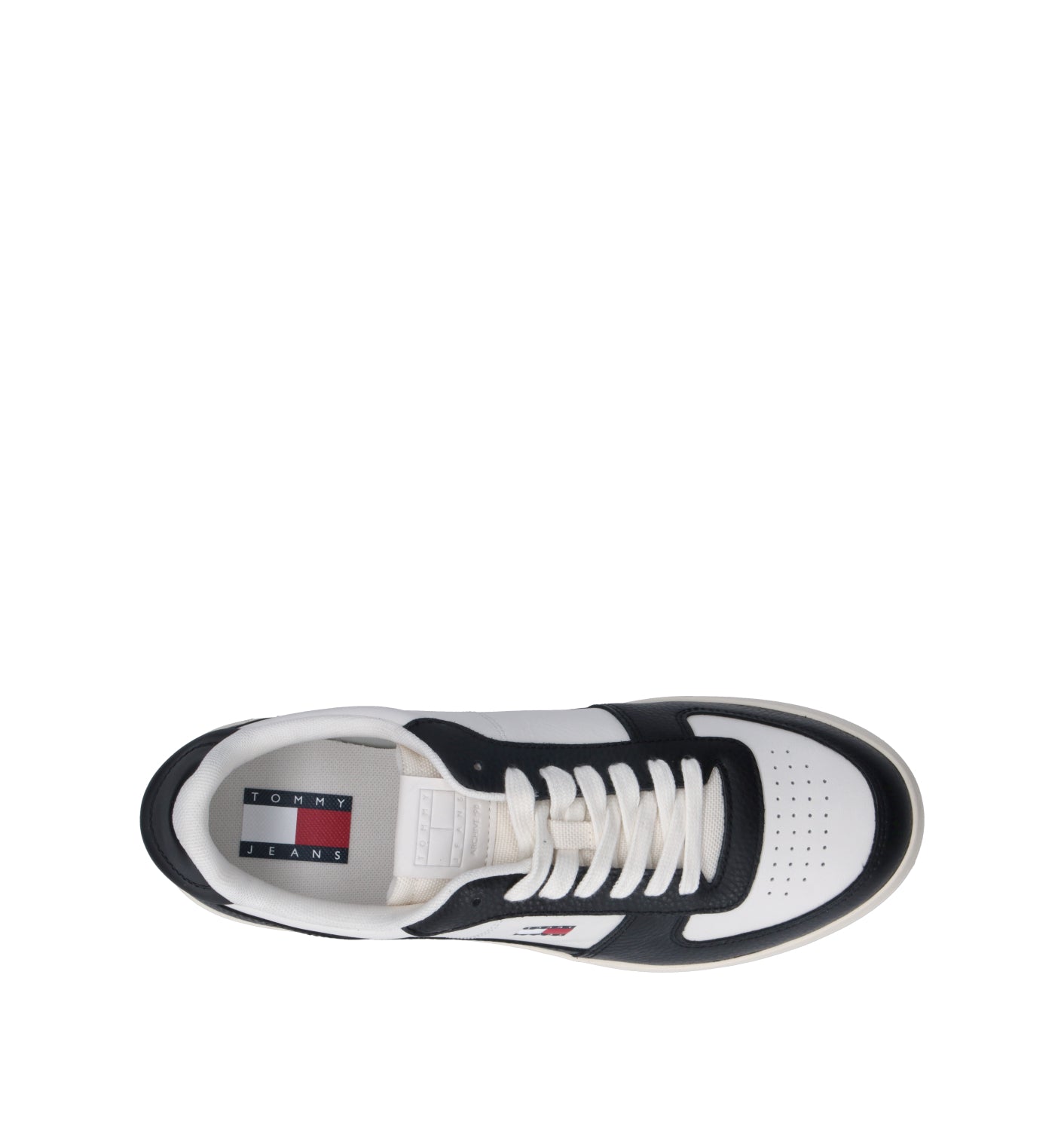 TOMMY HILFIGER JEANS Sneaker uomo avorio/nera in pelle
