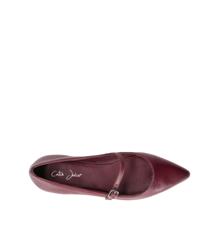 CATCH JUICE Ballerina donna bordeaux in pelle