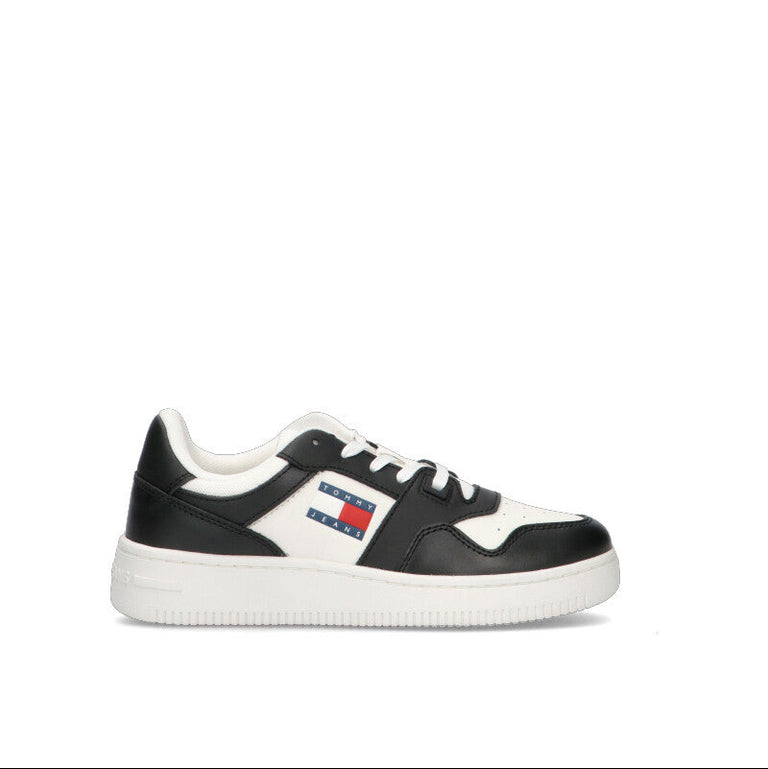 TOMMY HILFIGER JEANS Sneaker donna bianca/nera in pelle