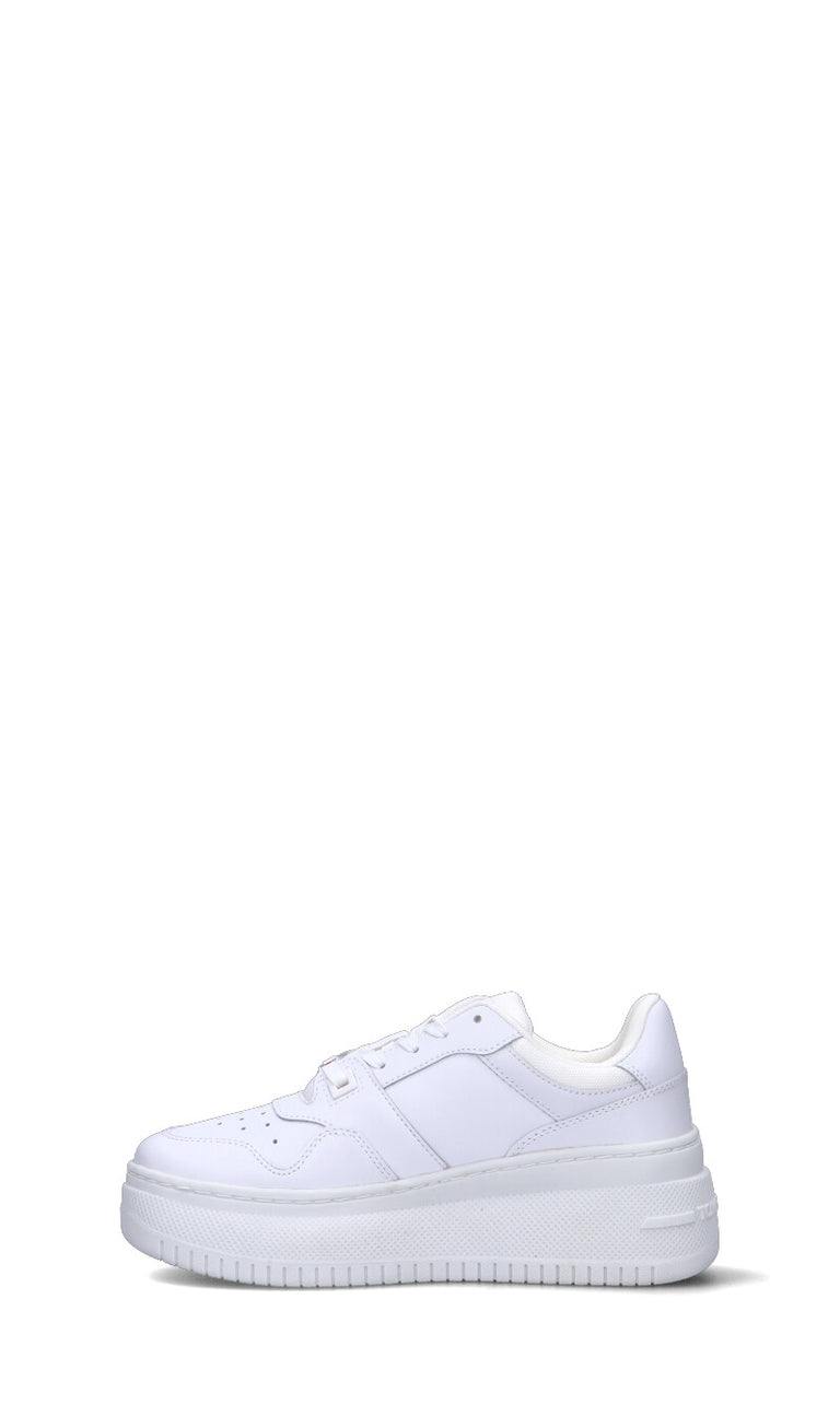 TOMMY HILFIGER JEANS Sneaker donna bianca in pelle