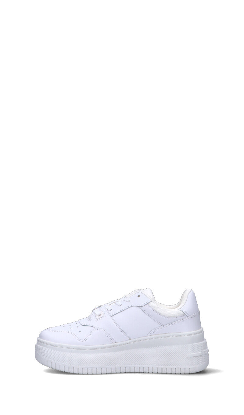 TOMMY HILFIGER JEANS Sneaker donna bianca in pelle