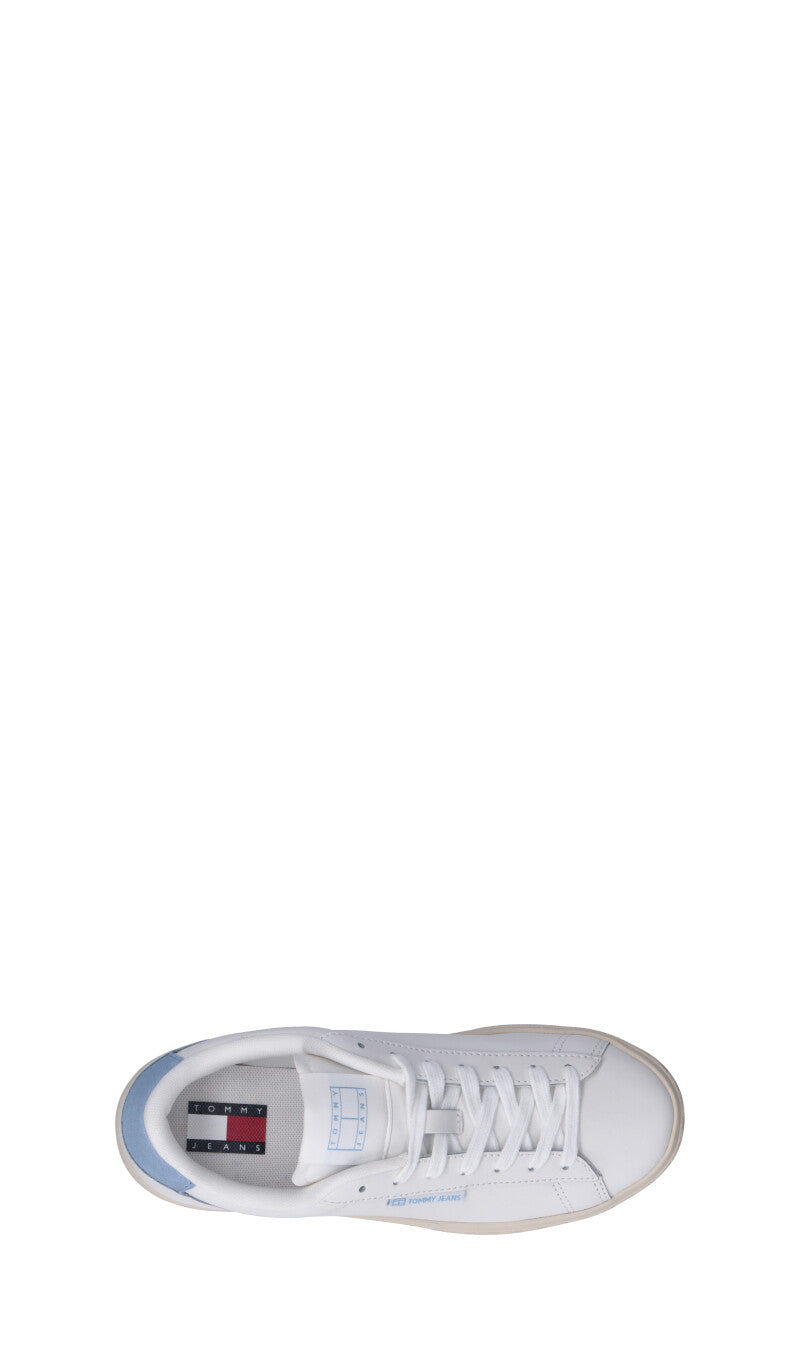 TOMMY HILFIGER JEANS Sneaker donna bianca/azzurra in pelle
