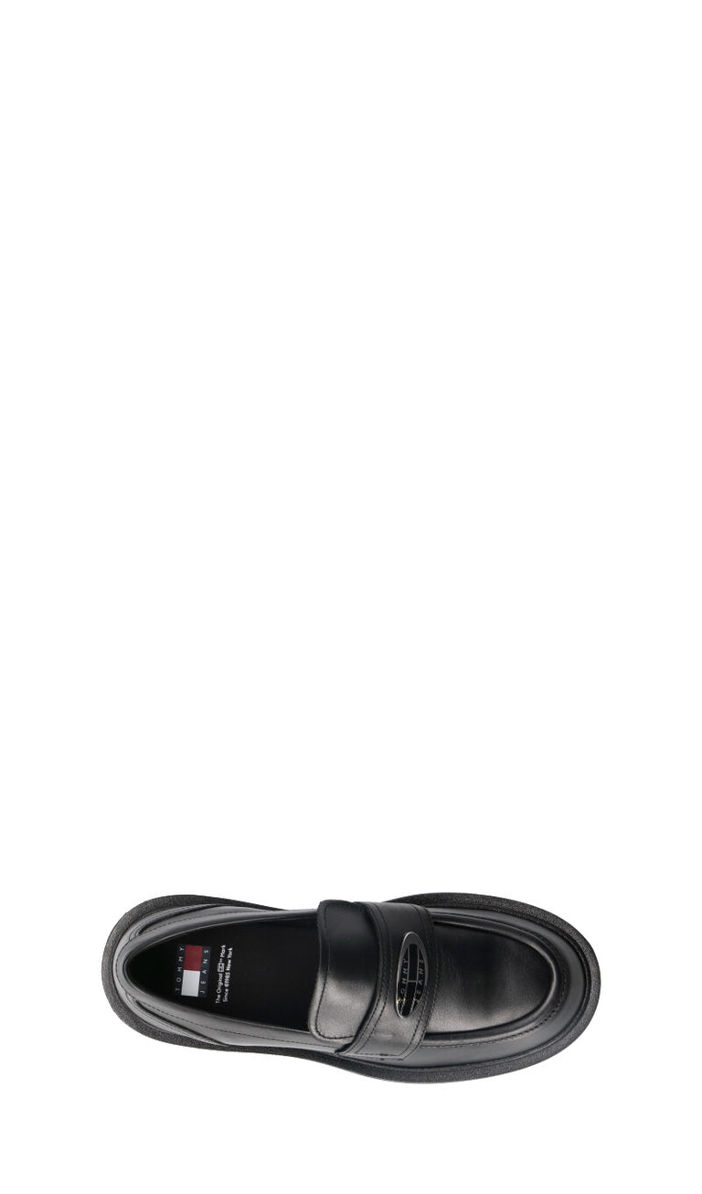TOMMY HILFIGER JEANS Mocassino donna nero in pelle