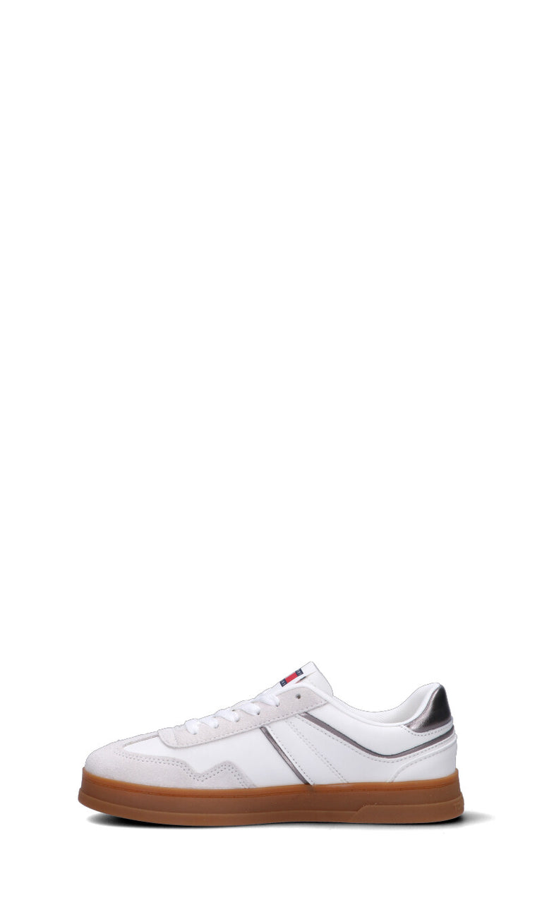 TOMMY HILFIGER JEANS Sneaker donna bianca in pelle