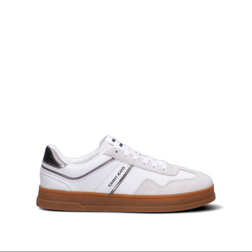 TOMMY HILFIGER JEANS Sneaker donna bianca in pelle