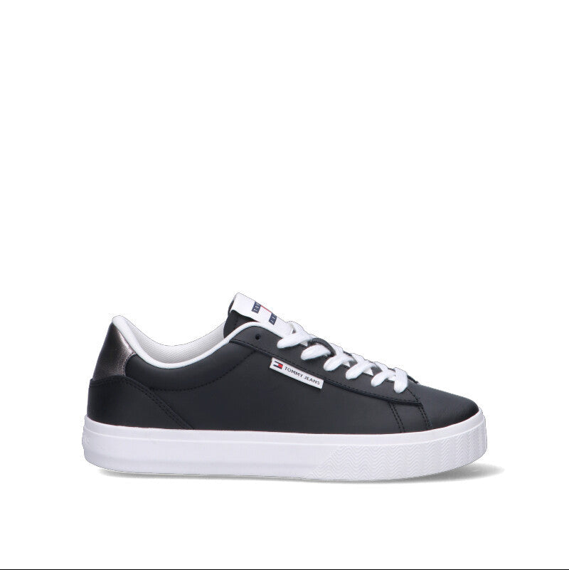 TOMMY HILFIGER JEANS Sneaker donna nera in pelle