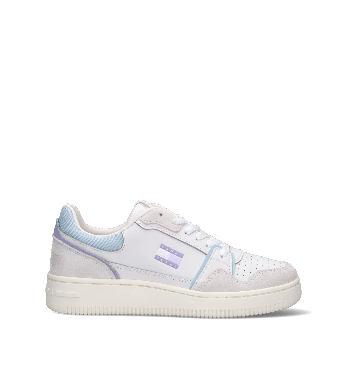 TOMMY HILFIGER JEANS Sneaker donna bianca in pelle