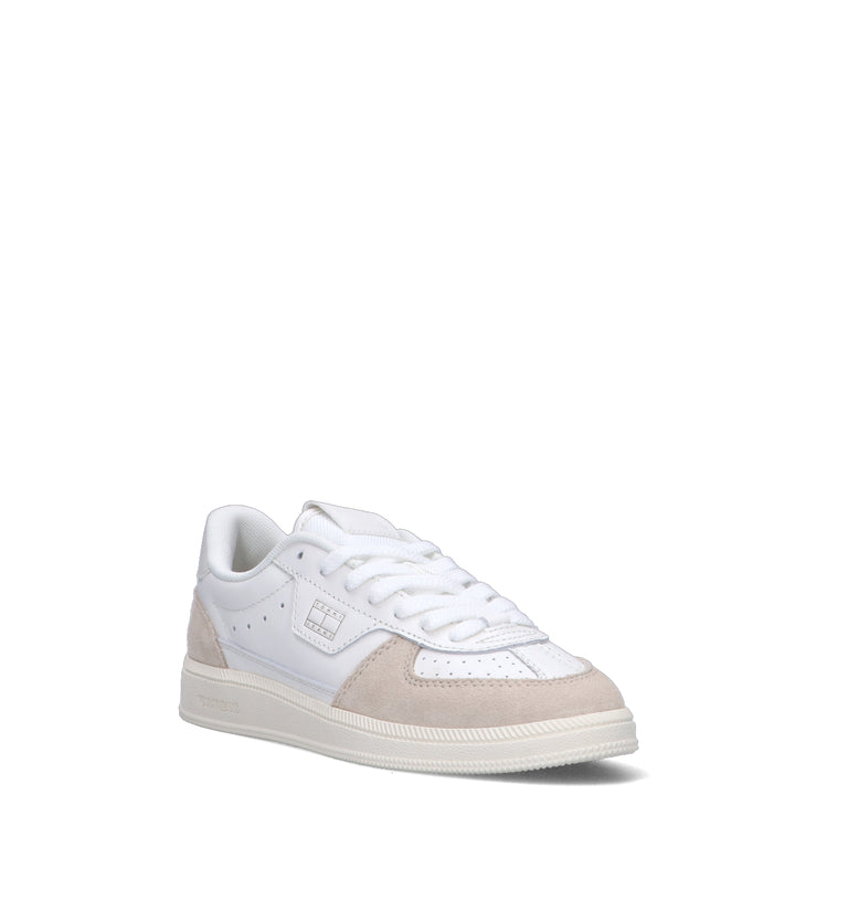 TOMMY HILFIGER JEANS Sneaker donna bianca in pelle