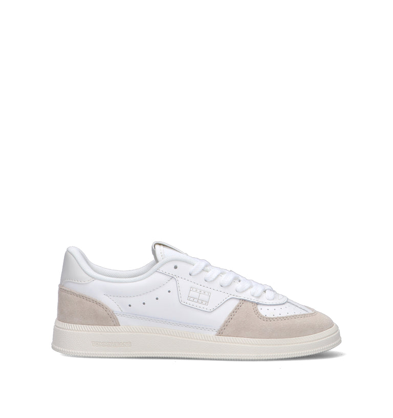 TOMMY HILFIGER JEANS Sneaker donna bianca in pelle