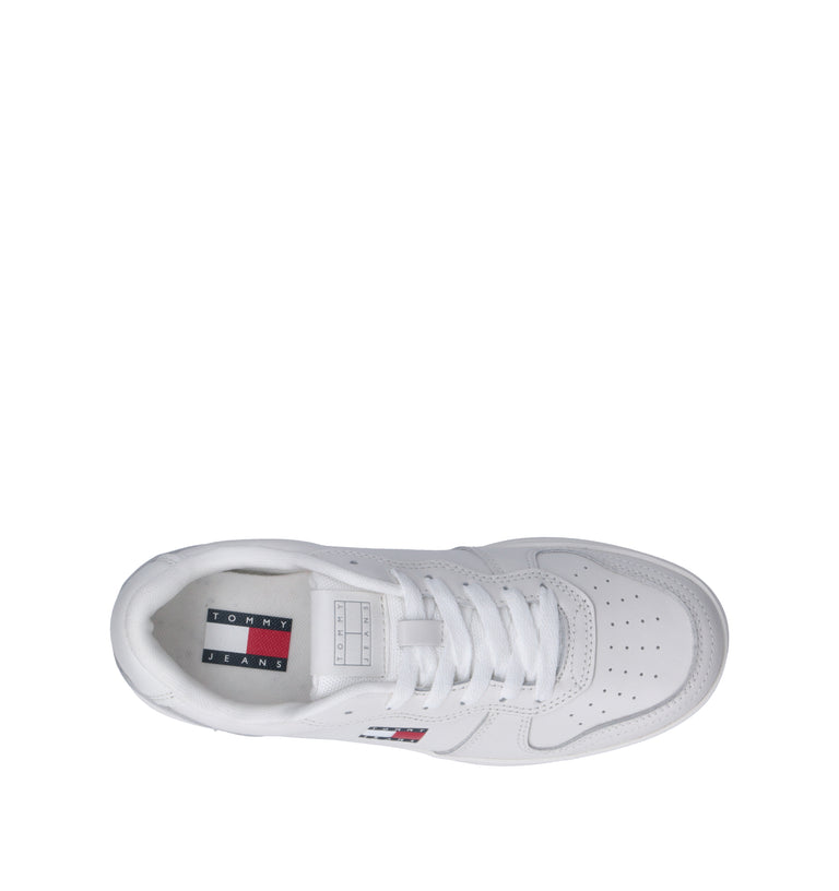 TOMMY HILFIGER JEANS Sneaker uomo bianca in pelle