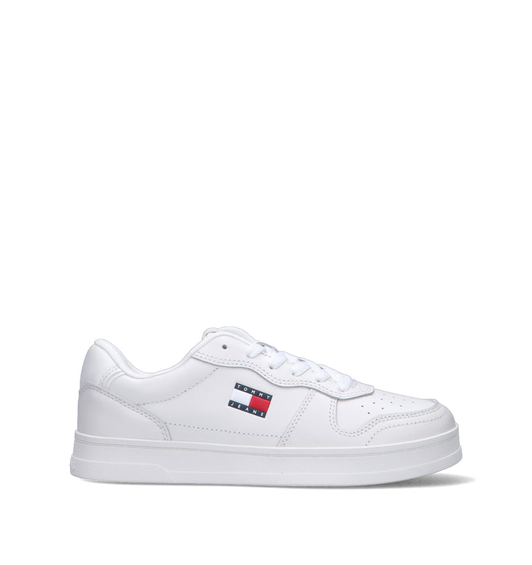 TOMMY HILFIGER JEANS Sneaker uomo bianca in pelle