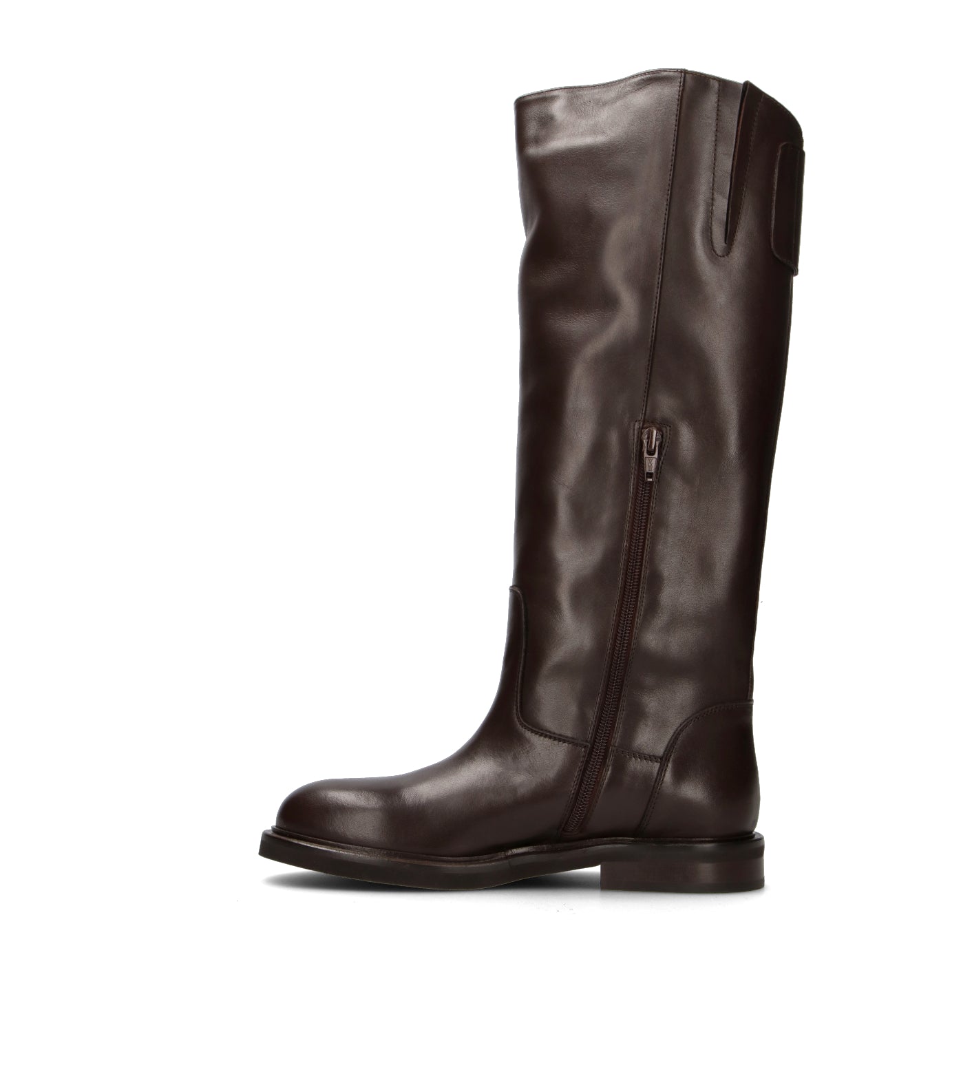 POEVE Stivale donna testa di moro in pelle