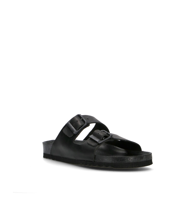 SCHOLL Ciabatta uomo nero in pelle